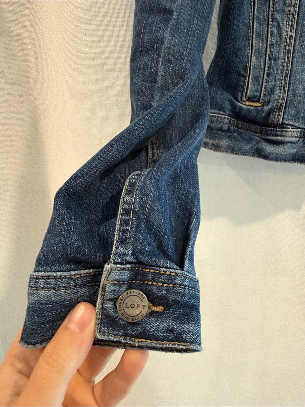 LOFT Medium Blue Denim Jean Jacket - Picture 2 of 7